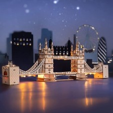 Rolife London Tower Bridge Model Kit 3D Wooden Puzzle Building Set Craft Model