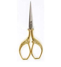 12 Embroidery Scissors, 3.1/2", Peacock Type, Straight Blades, GP Handles