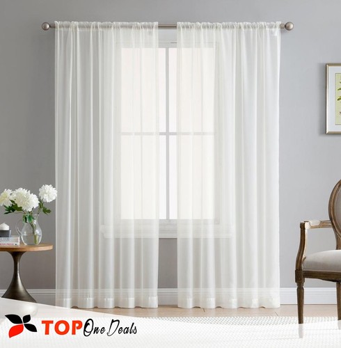 Pair ivory voile - pair, (2