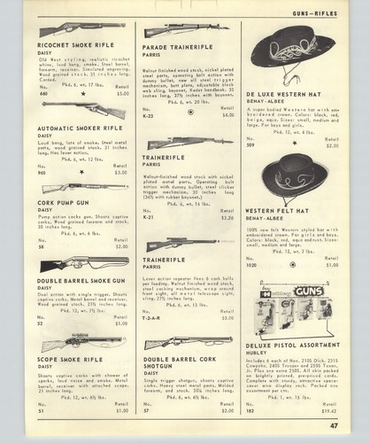 1963 paper hubley cap - ad, gun