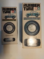 Vintage Tamiya Sandscorcher original wheels and tyres set NIB/NOS 1970s.