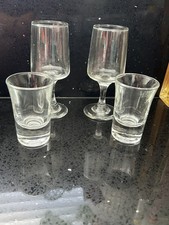 4 x Vintage 8/12cm Clear Glass