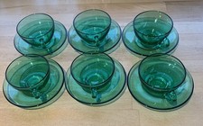 6 Vintage Arcoroc France Green