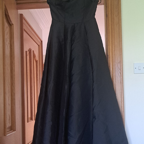 Shein black satin strapless - black,
