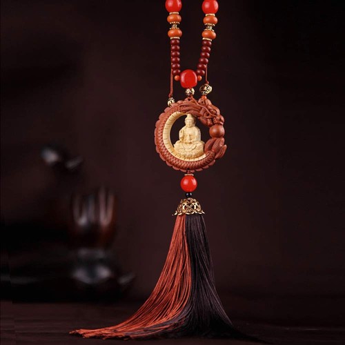 Boxwood inlay dragon spit bead - boxwood,
