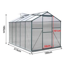 4x6 6x6 8x6 10x6 ft Walk-In Greenhouse Garden Polycarbonate Greenhouse Aluminium