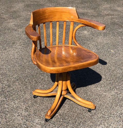 Bentwood swivel desk chair - bentwood,