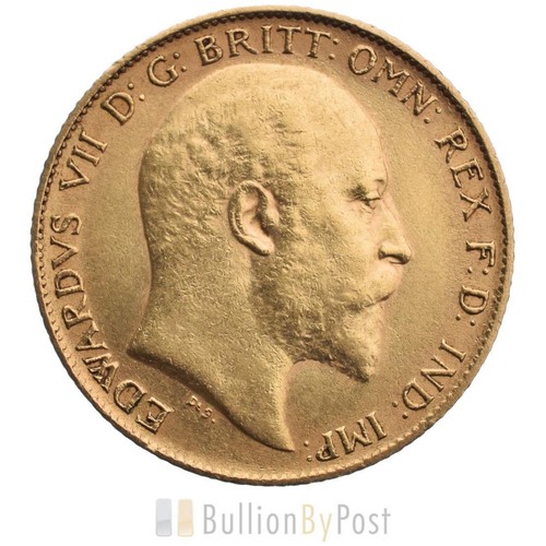 Gold half sovereign edward - half,