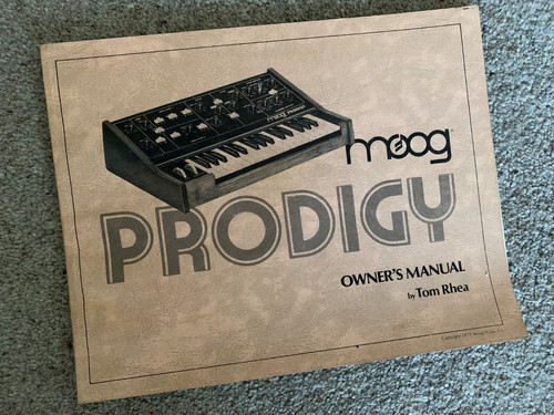 Moog prodigy owners manual - owners,