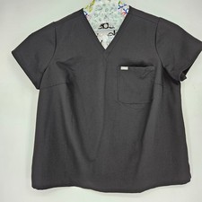 Figs Scrub Top Womens 3XL Black Catarina One Pocket Healthcare Nurses Uniforms