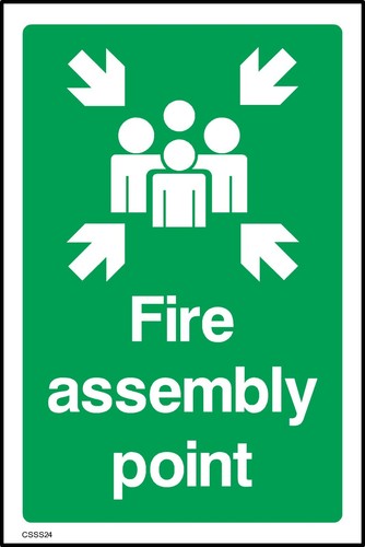 Fire assembly point sign or - assembly,