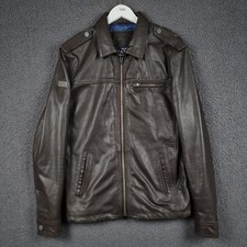 SUPERDRY Leather Jacket Mens L