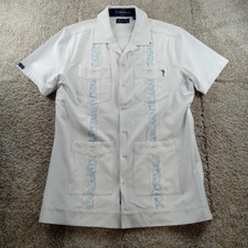 William Murray Shirt Mens Medium White Bowling Lounge Button Up Golf Leisure