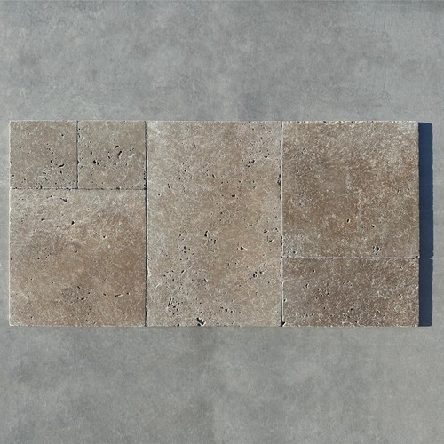 Noce travertine tumbled wall - noce, &