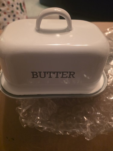 Metal butter dish box - metal,