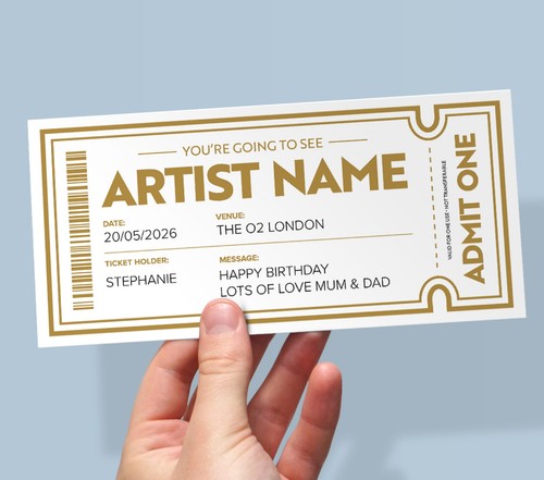 Personalised concert ticket - personalised,