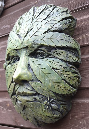 Large green man wall plaque - large,