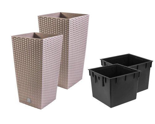 Tall square plastic rattan - tall,