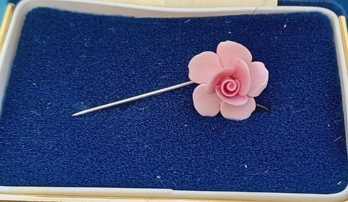 Vintage bone china pink flower - vintage,