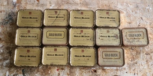 Vintage gold block pipe - gold,
