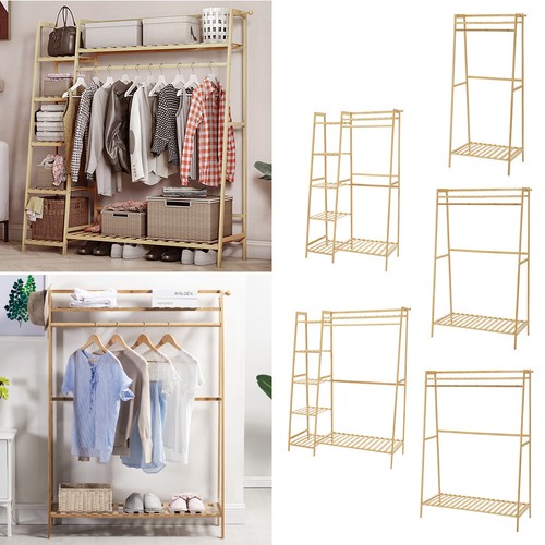 Bamboo wood coat stand garment - wood,