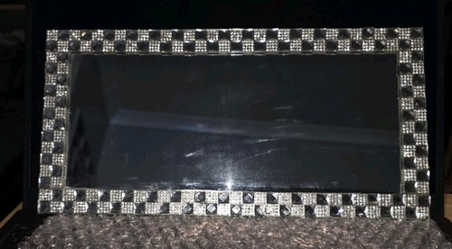 Mirrored glass candle plate - glass,