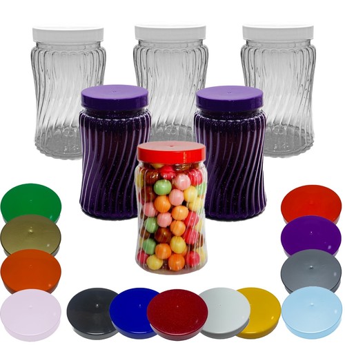 Spiral plastic sweet jars - plastic, cute