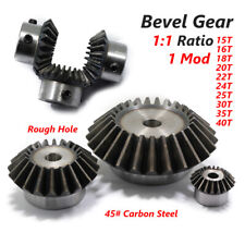 1:1 Ratio Motor Bevel Gears 1 Mod 15-40 Teeth 90° Transmission Gear Rough Bore