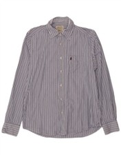 MARLBORO CLASSICS Mens Rugged & Refined Shirt Medium Blue Striped Cotton DE12