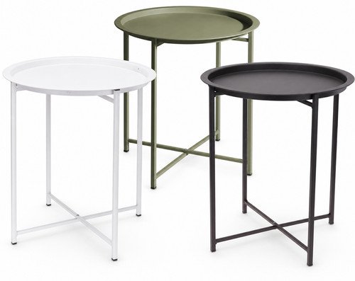 Round metal tray - side, table
