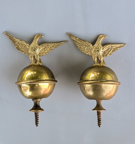 Pair antique brass clock - brass,