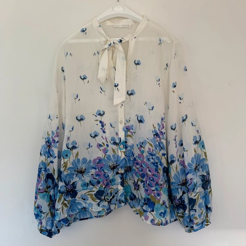 Zara floral pussybow blouse - zara,