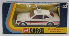 Vintage Corgi 402 Ford Cortina Police Car Diecast Model Original box 10cm.