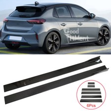 Carbon Fiber Look Side Skirts Lip Spoiler Splitter For Vauxhall Opel Astra Corsa