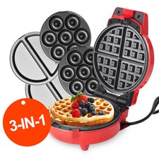 SUPERLEX Electric Waffle Maker Dounts Maker Omelette Breakfast Machine 3 Types