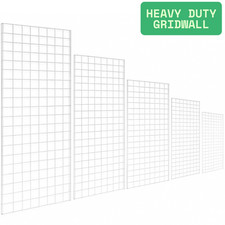 Gridwall Mesh Panel Display Retail Shop Wall/Floor Chrome Stand 4ft-8ft