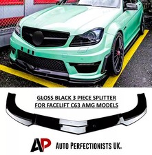 Mercedes C63 AMG W204 Facelift Gloss Black Front Splitter Spoiler Lip 2011-2014