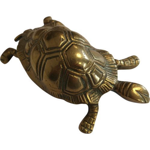 Vintage brass turtle figure - brass,