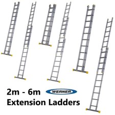 2 3 4 5 6m Square Rung Double Triple Section Extension Ladder Aluminium Trade