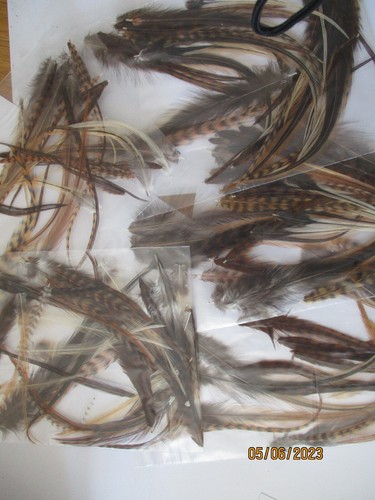 Brown mixed cock neck hackle - neck,
