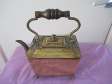Vintage  brass barge campaign stove top teapot kettle
