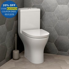 Bathroom Corner Toilet Close Coupled Space Saving WC Pan Cistern Soft Close Seat