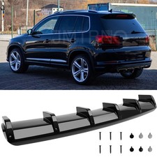 For VW Tiguan R-Line Glossy Black Rear Bumper Diffuser Spoiler Splitter Fin Lip