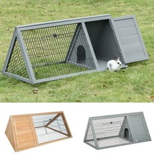 PawHut 46" x 24" Wooden A-Frame Outdoor Rabbit Cage Small Animal Hutch