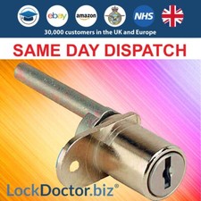 Silver Steel Furniture Desk Single Flanged 2 Keys Pedestal Lock 708-RKB-19MB