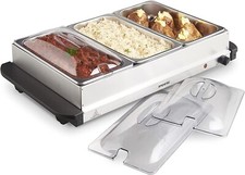 Emperial Food Warmer Buffet Server Hot Plate 2.5L 3 Tray Adjustable Temperature 