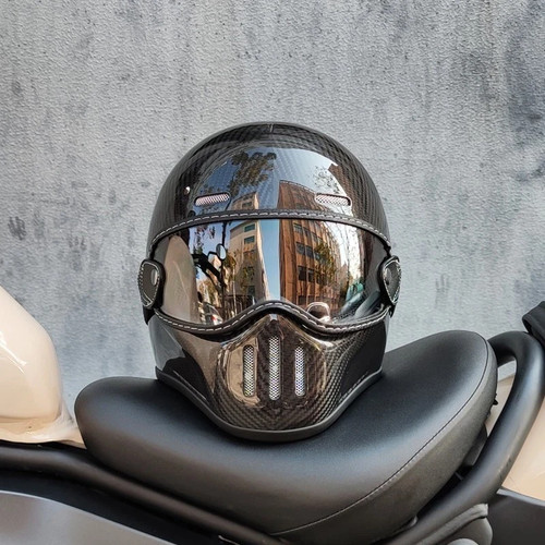 Retro motorcycle helmet - helmet, full