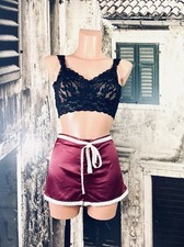 Deep red sliPpy stretchy satin