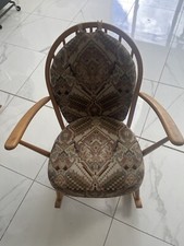 Mid Century Ercol Grandfather Rocking Chair Model 316 With Cushions