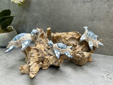 Turtle wood ornament blue - wood,